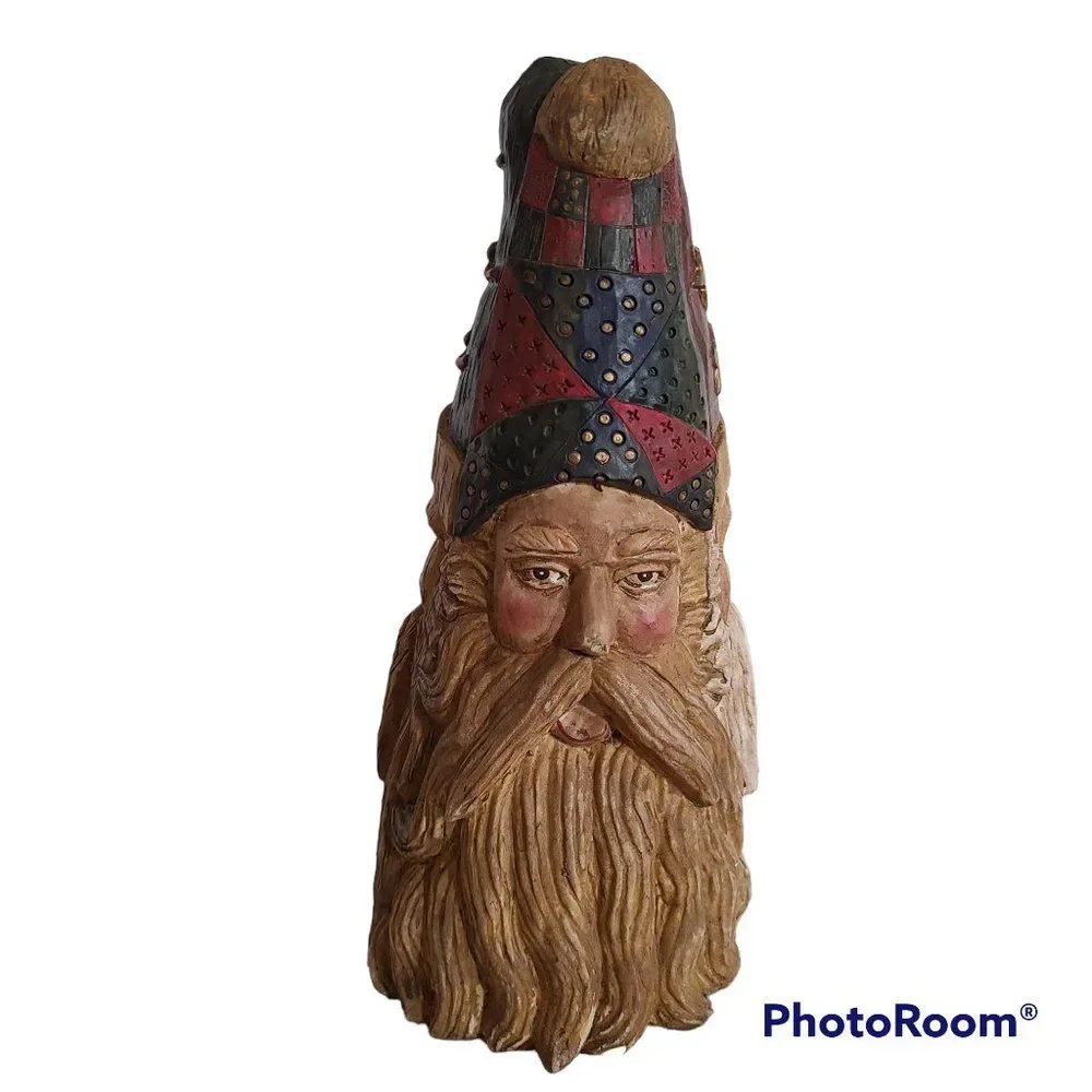 Three Faces of Santa Unique Christmas Holiday Decor Table Shelf Sitter Vintage